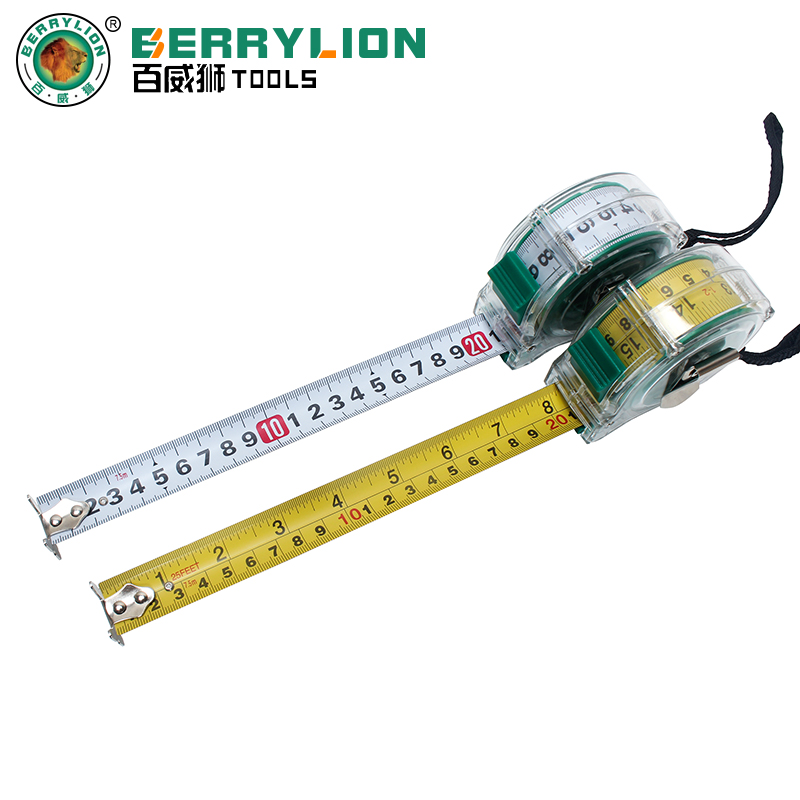 Budweiser Lion tools 5 7 5 10m meter metric steel tape ruler Transparent tape ruler Double-sided printing measurement tape ruler