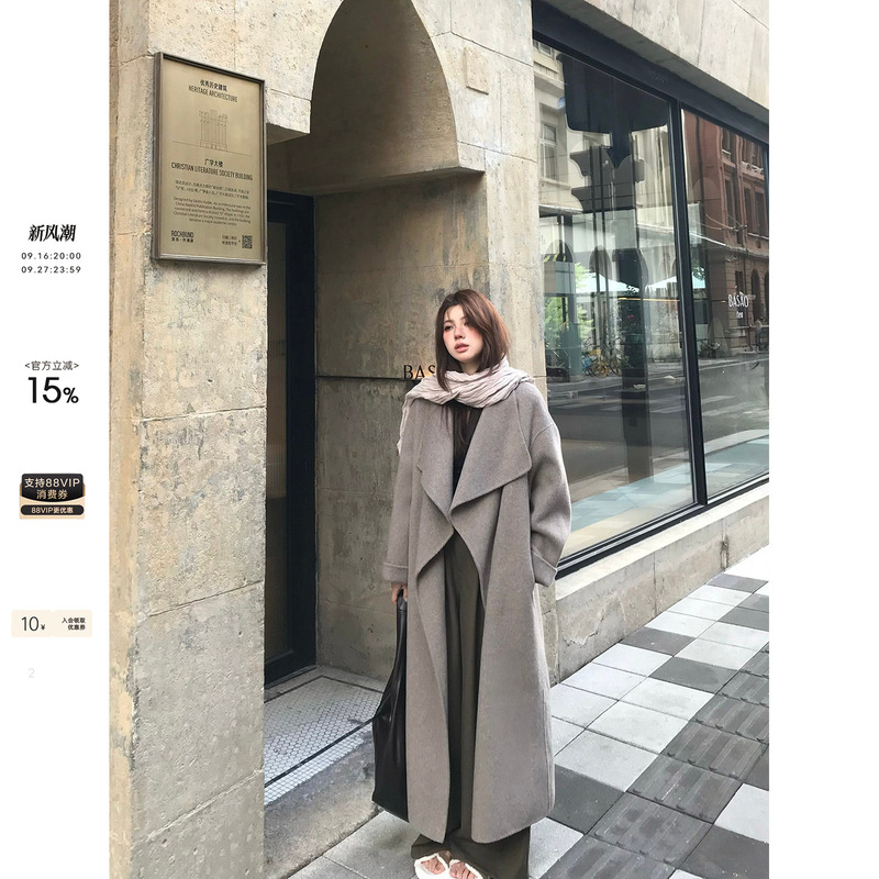 Xyxy "Birmingham Weekly" High-End Long Wool Double-Sided Woolen Coat, Large Size, Autumn and Winter Woolen Coat for Women