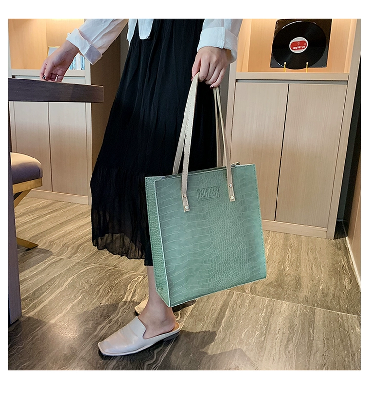 Túi xách nữ lớn 2019 thời trang mới họa tiết cá sấu công suất lớn túi tote đơn giản, túi đeo vai hoang dã - Túi xách nữ