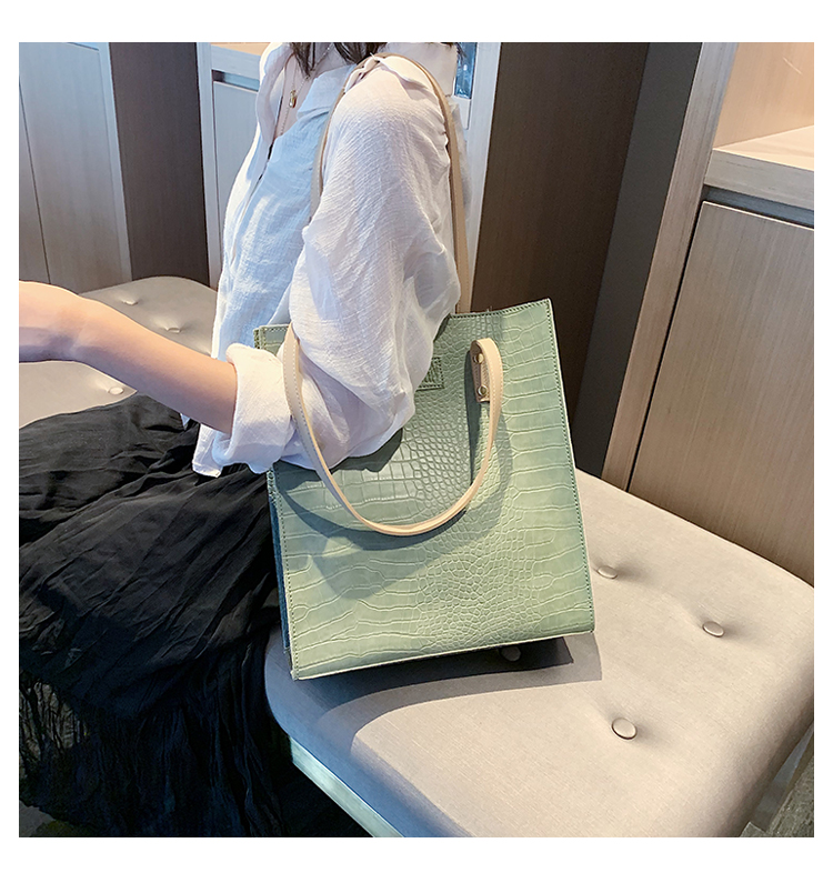 Túi xách nữ lớn 2019 thời trang mới họa tiết cá sấu công suất lớn túi tote đơn giản, túi đeo vai hoang dã - Túi xách nữ túi nữ đẹp
