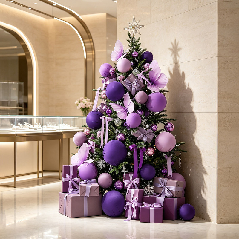 Christmas Tree Floor-Standing Ornaments, Christmas Decoration Atmosphere Scene Setup, Jewelry Store, Beauty Salon Display Props, Photo Props