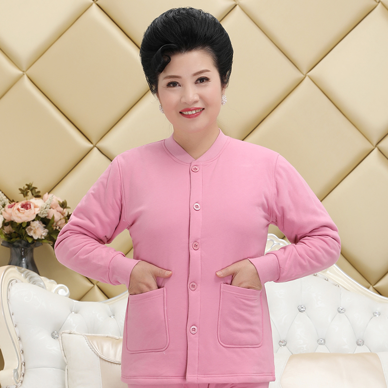 Đàn ông và phụ nữ ông già bông cardigan ba lớp dày lên một mảnh áo khoác lỏng lẻo đang ấm lớn đồ lót bông mở cơ thể bông len.