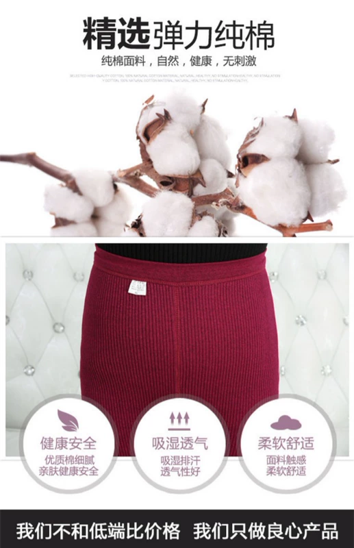 Quần thun thun cotton cao cấp trung và già dày ấm quần nam và nữ quần size lớn cho mẹ quần đáy quần quần giữ nhiệt nam uniqlo