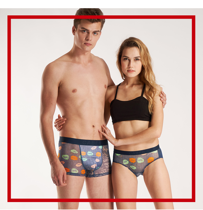 Caber kabali cặp đồ lót nữ ren giữa tăng nóng gợi cảm Sao nam quần short boxer trong suốt UM150 quần lót cặp