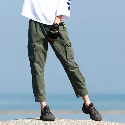 Outdoor new women's tooling ankle-length pants hiking casual pants small leg pants sweat breathable sunscreen