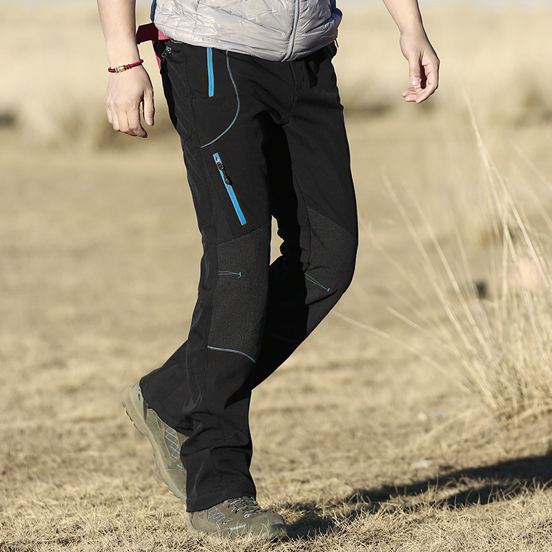 Outdoor male style Catch Pants Soft Shell Pants for Trousers Warm and breathable abrasion-proof windproof pants on foot self-driving tours