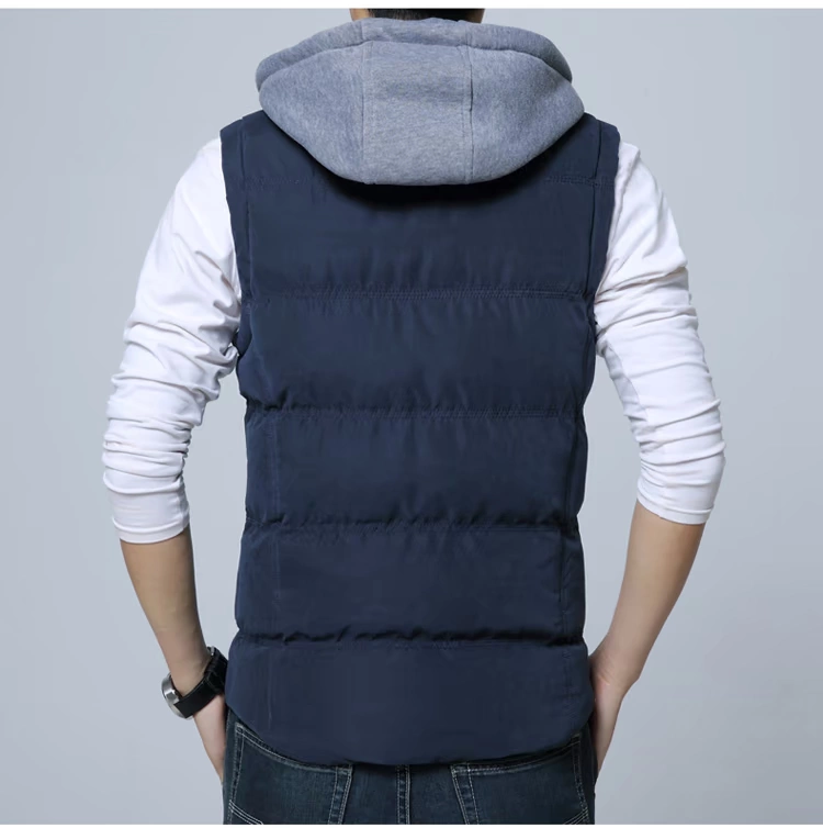 Mùa xuân của Nam Giới Trùm Đầu Bông Áo Khoác Không Tay Vest Bông Slim Slim Tank Top Casual Thanh Niên Vest Triều Áo Khoác