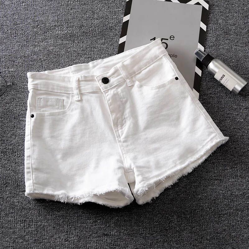 White Denim Shorts for Women, Summer Outerwear, 2026 Summer Thin High-Waisted Stretchy Plus-Size Loose Slimming Hot Pants White Denim Shorts for Women, Summer Outerwear, 2026 Summer Thin High-Waisted Stretchy Plus-Size Loose Slimming Hot Pants