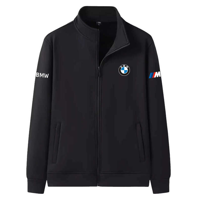 Bmw Bmw Men's Mercedes-Benz Co-Branded Racing Style Sports Casual Jacket Sweatshirt Long-Sleeved Zipper Cardigan Stand-Up Collar