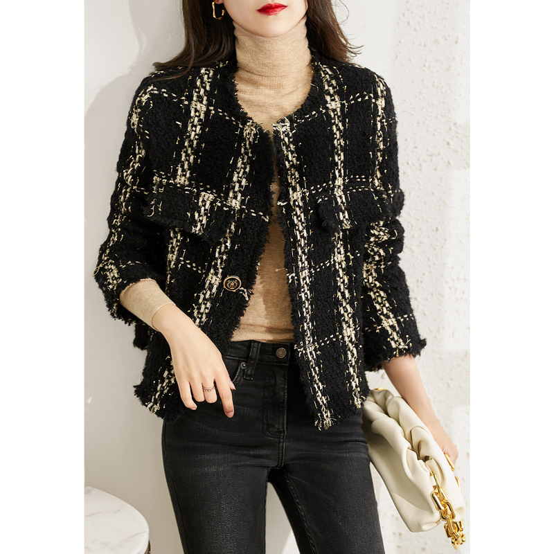 CATHYLADI tweed bright silk small fragrant wind exquisite woven elegant noble coat lady short coat