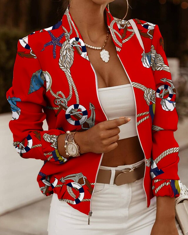 European and American Style Fashionable Amazon New Arrival Zipper-Decorated Long-Sleeve Cardigan Jacket Small Jacket European and American Style Fashionable Amazon New Arrival Zipper-Decorated Long-Sleeve Cardigan Jacket Small Jacket