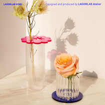 LAGOMLAB Nordic design sense Home imported acrylic flower arrangement bottle device dual-purpose coaster creative gift ornaments