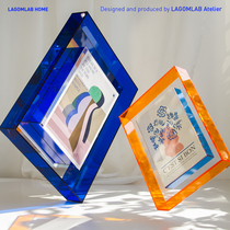 LAGOMLAB designer home decoration painting colorful geometric acrylic transparent color picture frame send core