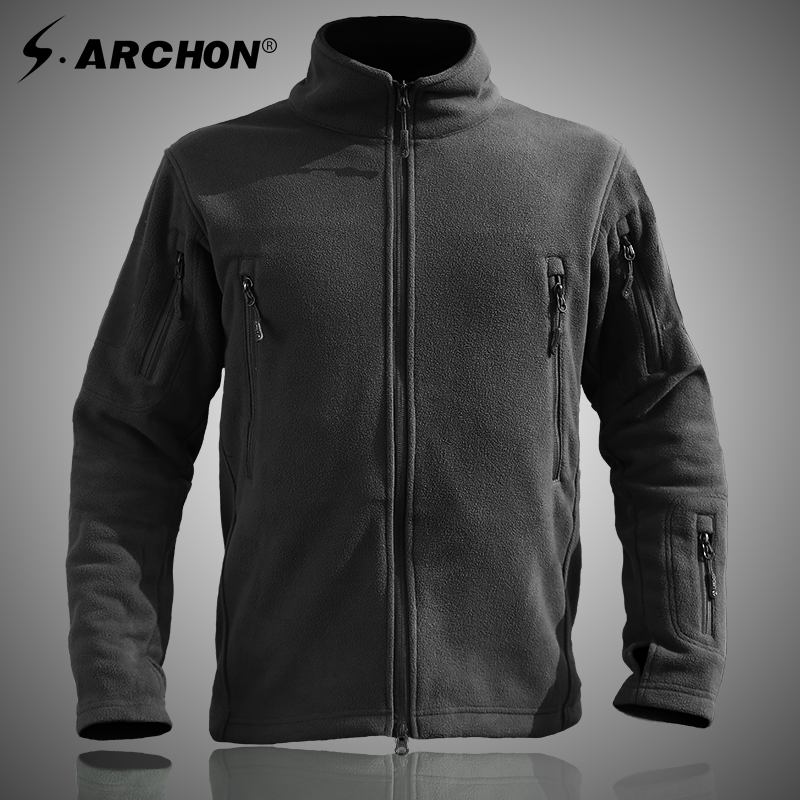 Fleece jacket men thickening and fleece autumn and winter outdoor tactical windproof warm jacket inner bile fleece jacket men