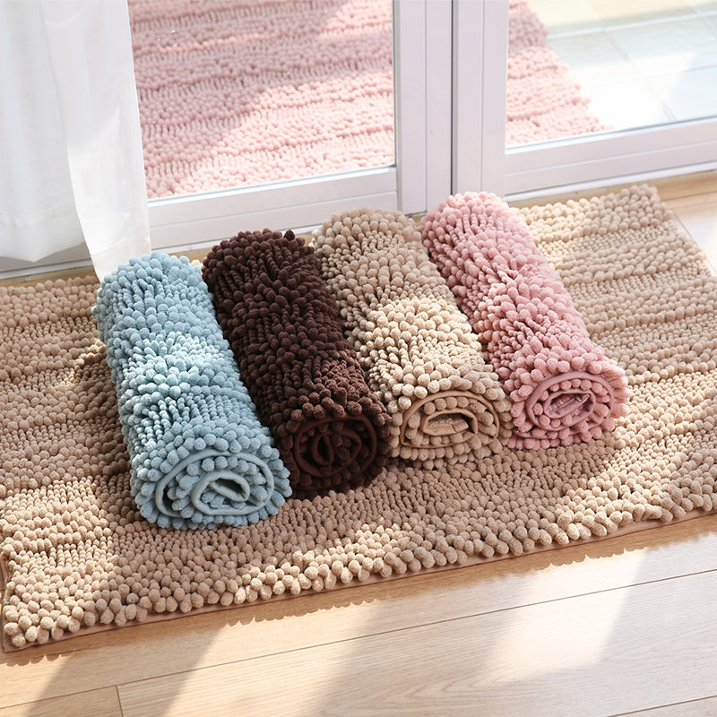 Chenille bathroom absorbent floor mat carpet bathroom powder room entrance door foot non-slip mat foot mat door mat
