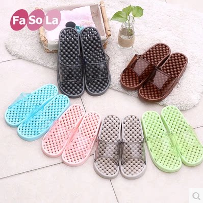 Japanese household bathroom slippers non-slip husband wife bath couple slippers Summer indoor personality creative hole