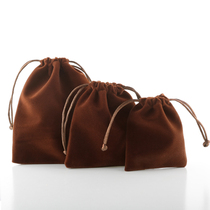 Brown 10*12cm long plush drawstring jewelry bag Jewelry bag Bracelet bag multi-size can be set logo