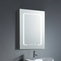 Space aluminum smart bathroom mirror cabinet sterilization and disinfection LED light toilet storage cabinet hanging wall small apartment mirror box