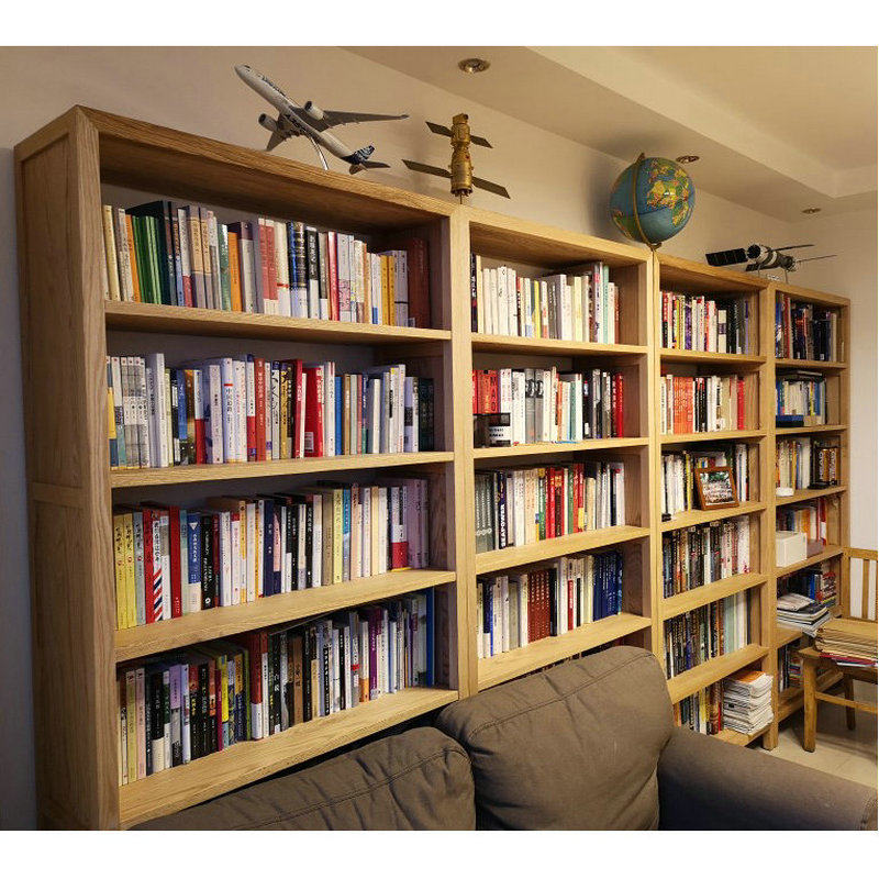 Hongtsu Children's Solid Wood Bookshelf landing oak bookcase living room full of wall students placed shelves wall wall bookcase black walnut