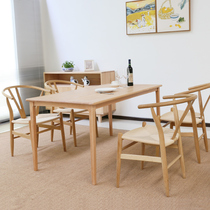 Hongting Pure Solid Wood Dining Table Dining Taipei European Simple Dining Table North American Red Oak Table and Chair Combination Environmentally Friendly Restaurant Furniture