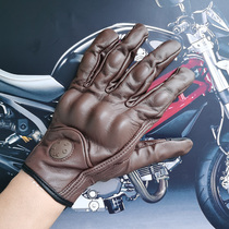 Motorcycle gloves female autumn and winter riding locomotive leather Knight retro male touch screen anti-fall Lady small SUOMY