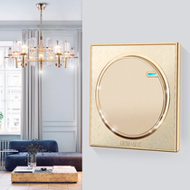 86 concealed household one-open multi-control switch panel single-open three-control multi-link mid-open 34535 switch shape fragrant round gold