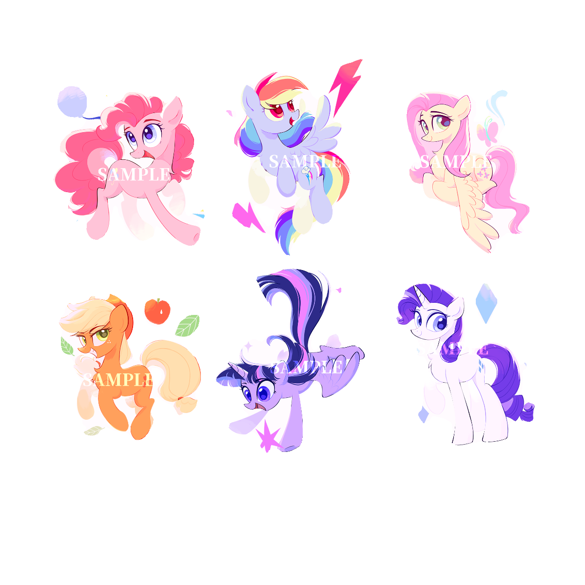Аксессуар из акрила для персонажа My Little Pony: вентилятор-периферия, Пинки Пай Флаттершай редкий, Радуга Даш