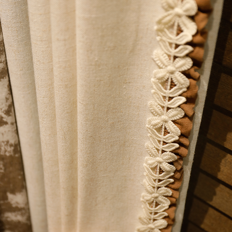 Original woven primary color linen, cotton and linen curtains, curtains, living room, bedroom, balcony bay window, Japanese style log style 2025 new style