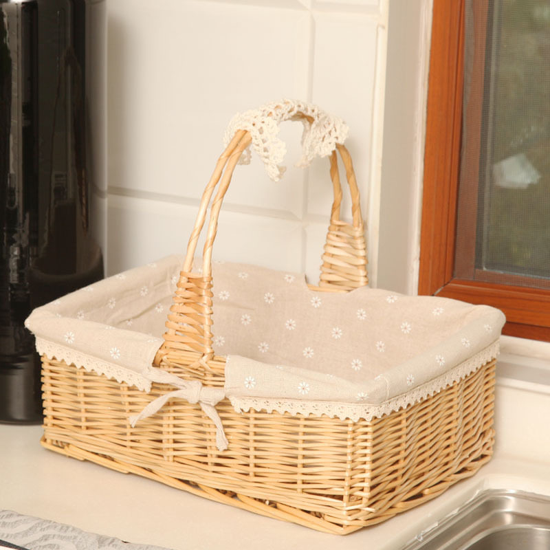 Rattan picnic basket Willow storage basket Flower basket storage basket Willow sundries storage basket Shopping basket storage basket