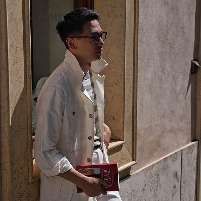 Cm Naples Queen Cotton and Linen Ivory White Waterproof Safari Jacket Safarijacket