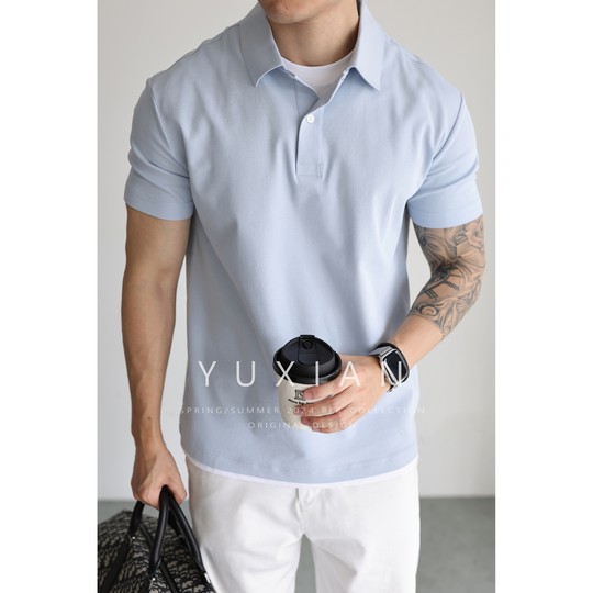 【珠地长绒棉】假两件凉感Sorona翻领Polo衫短袖休闲商务T恤春夏 【珠地长绒棉】假两件凉感Sorona翻领Polo衫短袖休闲商务T恤春夏