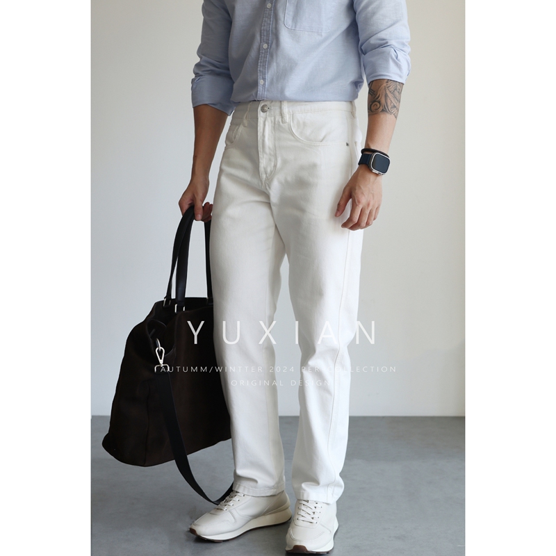 Yuxian American-Style Pure Cotton Denim Jeans, Retro Straight-Leg Men's Casual Business Commuting Trousers, Suitable for All Seasons Yuxian American-Style Pure Cotton Denim Jeans, Retro Straight-Leg Men's Casual Business Commuting Trousers, Suitable for All Seasons