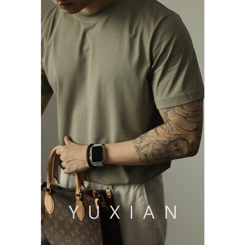 Yuxian 60-Count Liquid Ammonia Short-Sleeve Basic Spring/Summer Thin Light Mature Business T-Shirt, Solid Color, Soft and Smooth for Men Yuxian 60-Count Liquid Ammonia Short-Sleeve Basic Spring/Summer Thin Light Mature Business T-Shirt, Solid Color, Soft and Smooth for Men