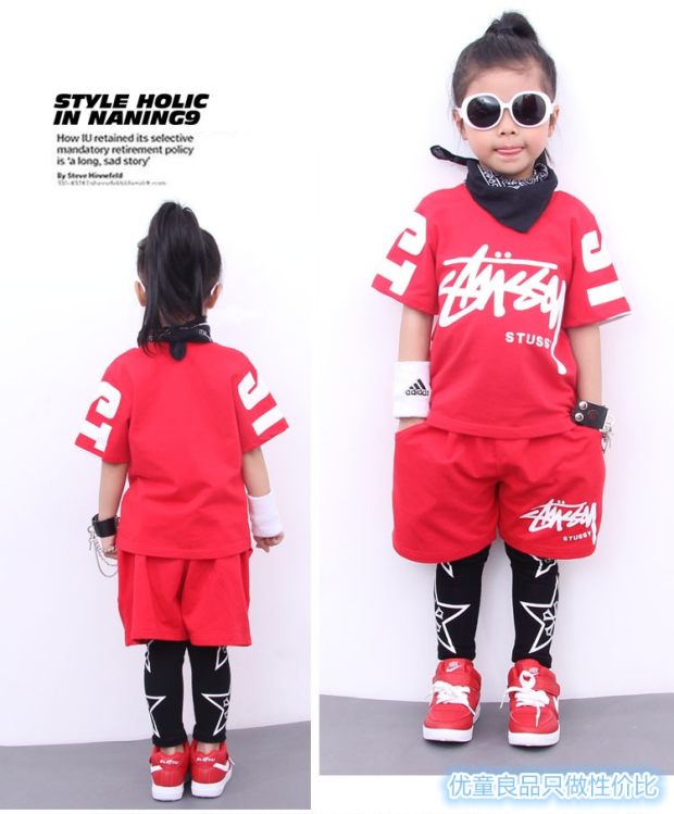 Chàng trai thể hiện trang phục trẻ em nhảy đường phố jazz nhảy hip hop đen trang phục tập thể dục quần áo nhảy ba mảnh phù hợp với thủy triều đồ bé trai