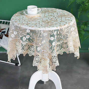 Simple lace square embroidery multi-purpose dust-proof cover tablecloth Simple lace square embroidery multi-purpose dust-proof cover tablecloth