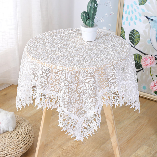 Universal cover cloth multi-purpose mesh lace ຕູ້ເຢັນ TV bedside table cover dust-proof cloth dining table coffee table round small round tablecloth