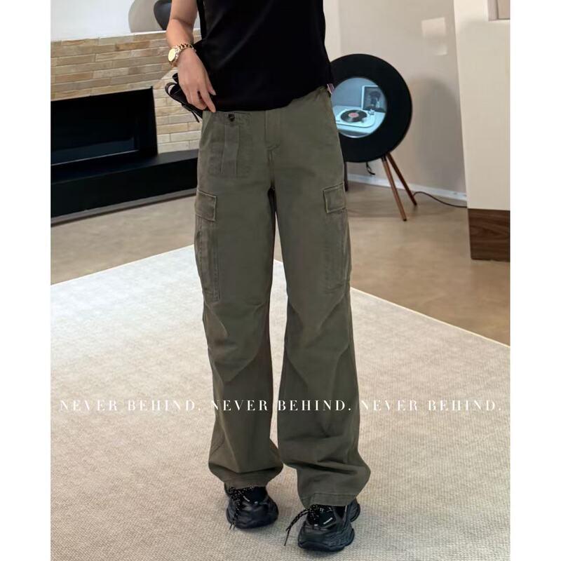 7.31 Never Behind Vintage Work Pants American Style Multi-Pocket Loose Straight Casual Trousers 7.31 Never Behind Vintage Work Pants American Style Multi-Pocket Loose Straight Casual Trousers