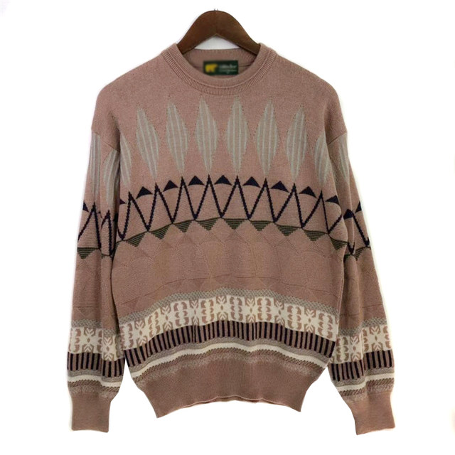 ເສື້ອຢືດຂອງຜູ້ຊາຍແລະແມ່ຍິງ Vintage ດູໃບໄມ້ລົ່ນແລະລະດູຫນາວ wool ຊົນເຜົ່າ retro ກົງກັນຂ້າມຮູບແບບ pop pullover sweater A11