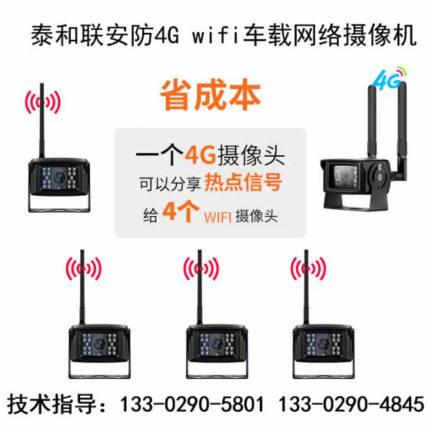 IP-камера 泰和联200万120度行车记录仪4g远程大货车监控摄像头远机远程查看
