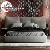 Italian style minimalist large family bunk bed Nordic minimalist master bedroom with double bed designer Villa 1 8 m Bed