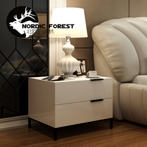  Simple modern bedside table Fashion wrought iron matte paint cabinet Bedroom locker small apartment postmodern side cabinet