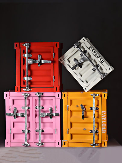 Creativo arte del hierro estilo industrial contenedor decorativo caja de almacenamiento caja de almacenamiento caja de almacenamiento escaparate decoración de tienda de ropa