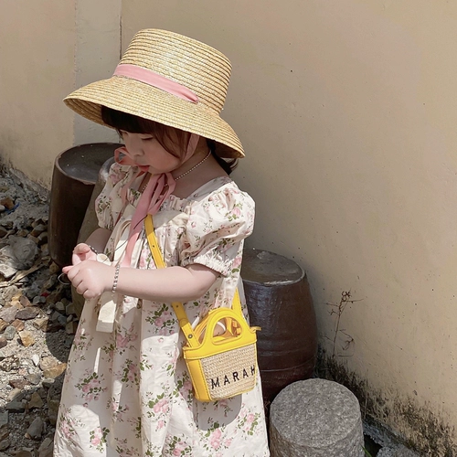 Детская сумка, летняя соломенная сумка через плечо для выхода на улицу для принцессы