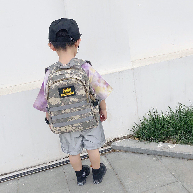 Large capacity Grade 3 Eating Chicken Bag Kindergarten CAMOUFLATTERY DOUBLE SHOULDER BAG MALE CHILD SCHOOLBAGS PRIMARY AND MIDDLE SCHOOL STUDENTS JEDI STUDENTS JEDI