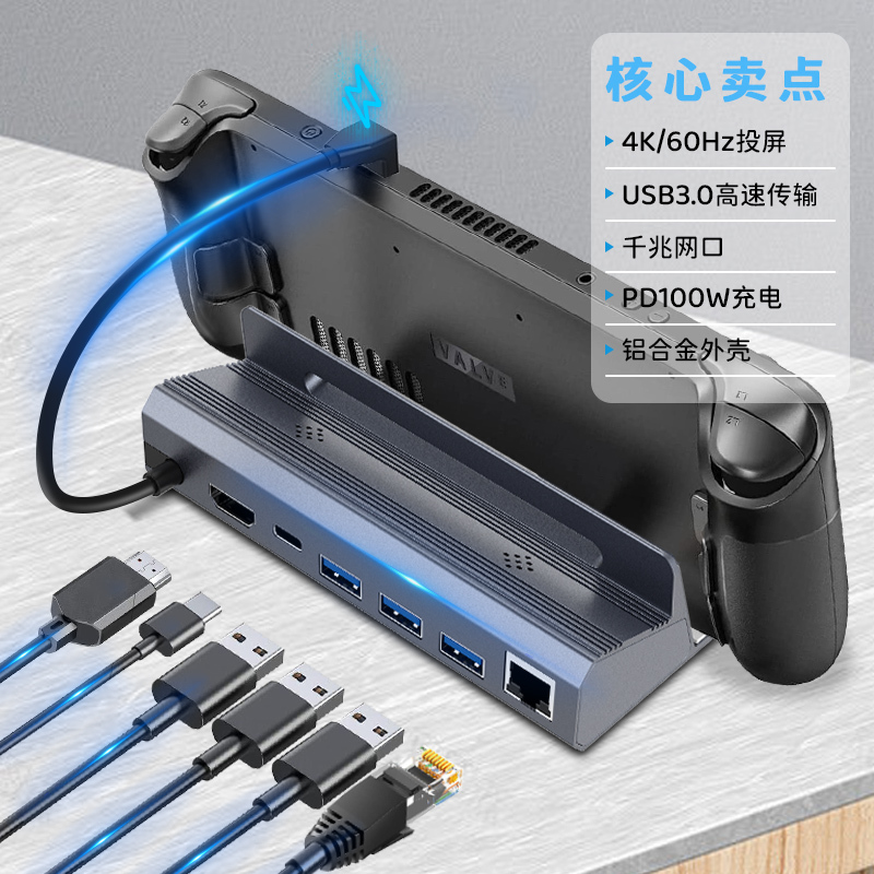 New Steamdeck Expansion Dock Typec Base Hub Dock Oled Game Console HDMI Screen Projection New Steamdeck Expansion Dock Typec Base Hub Dock Oled Game Console HDMI Screen Projection