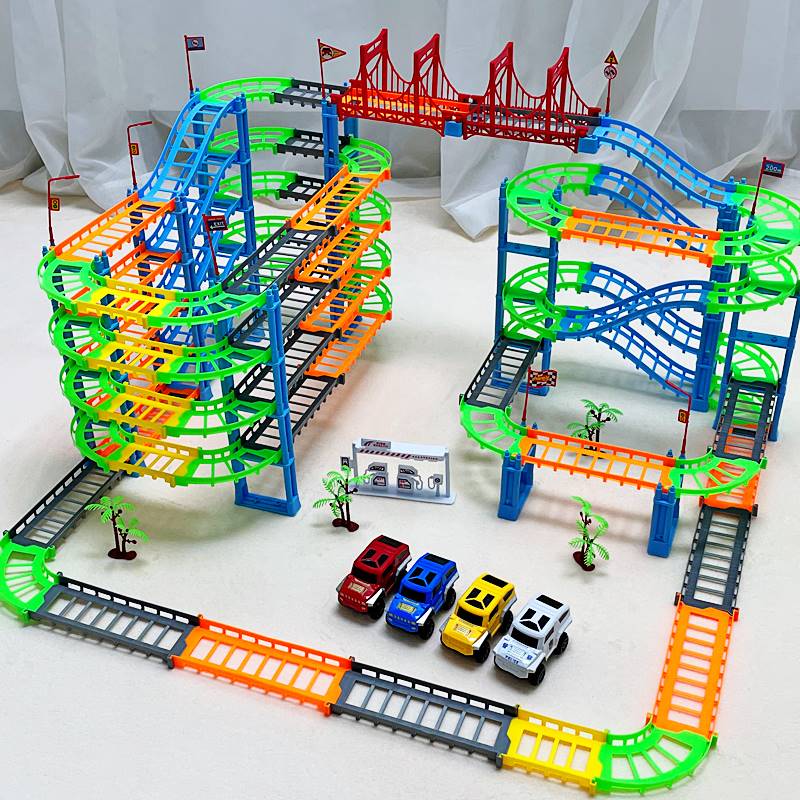 Children's rail car toys belong to children's track code electric play model export single children's track simulation model