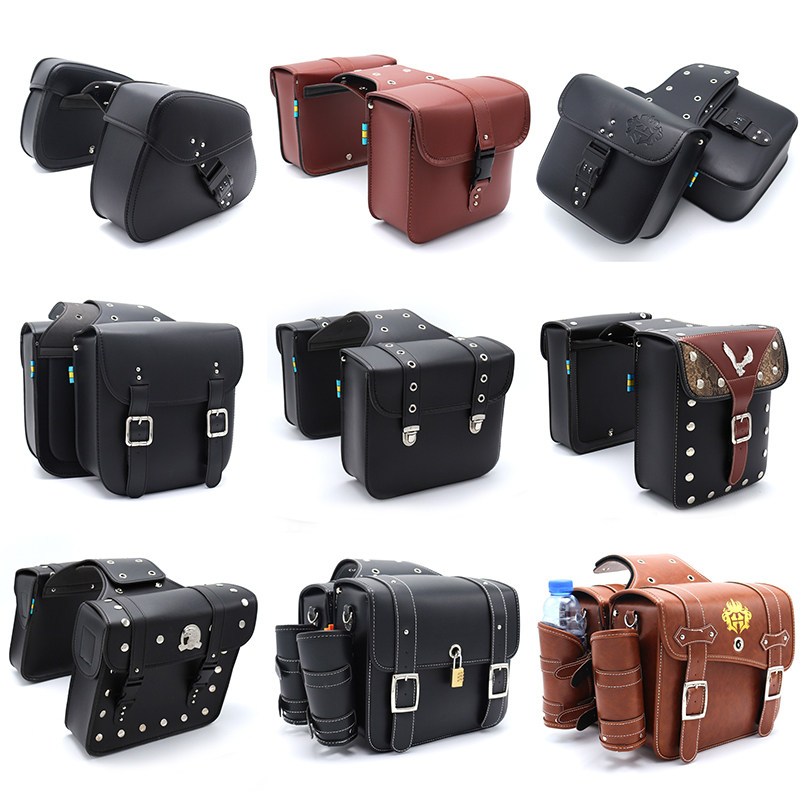 Locomotive retrofit rider Hanging Bag Harehares Locomotive Calf Jadie Electric Saddle Bag side bag Bag Waterproof