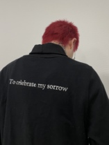 DTHEREAL]21 spring summer high neck back hot silver three-dimensional letter slogan basic item long-sleeved T-shirt MEN and women