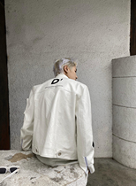 DTHEREAL] Spot second hair crocodile pattern black and white trend niche personality leather jacket jacket men and women