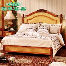 Jade rattan Indonesian real rattan rattan chair bed double bed wedding bed with rattan mat bed Jufu bedroom furniture